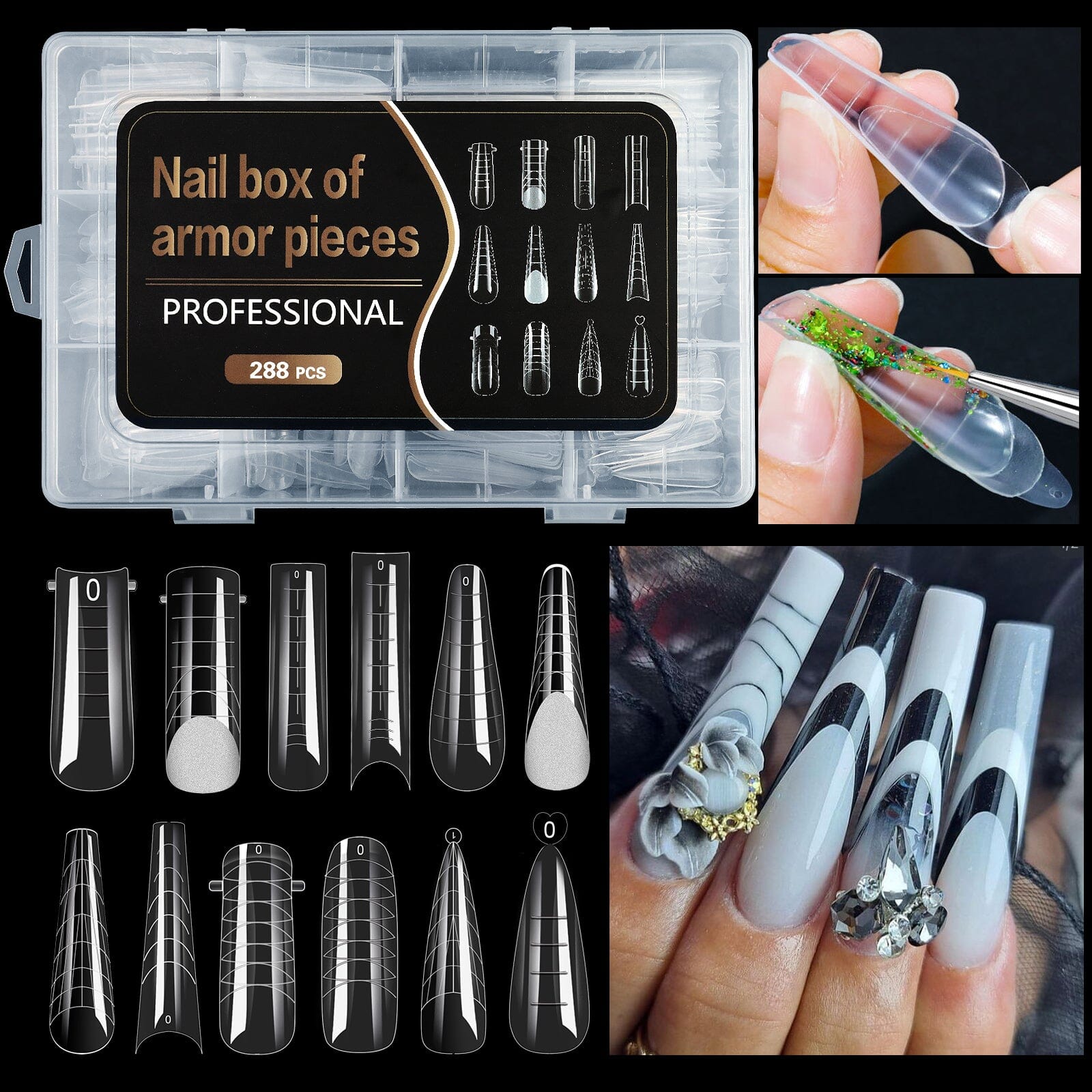 Dual Nail Forms - 12 Shapes - 288pcs