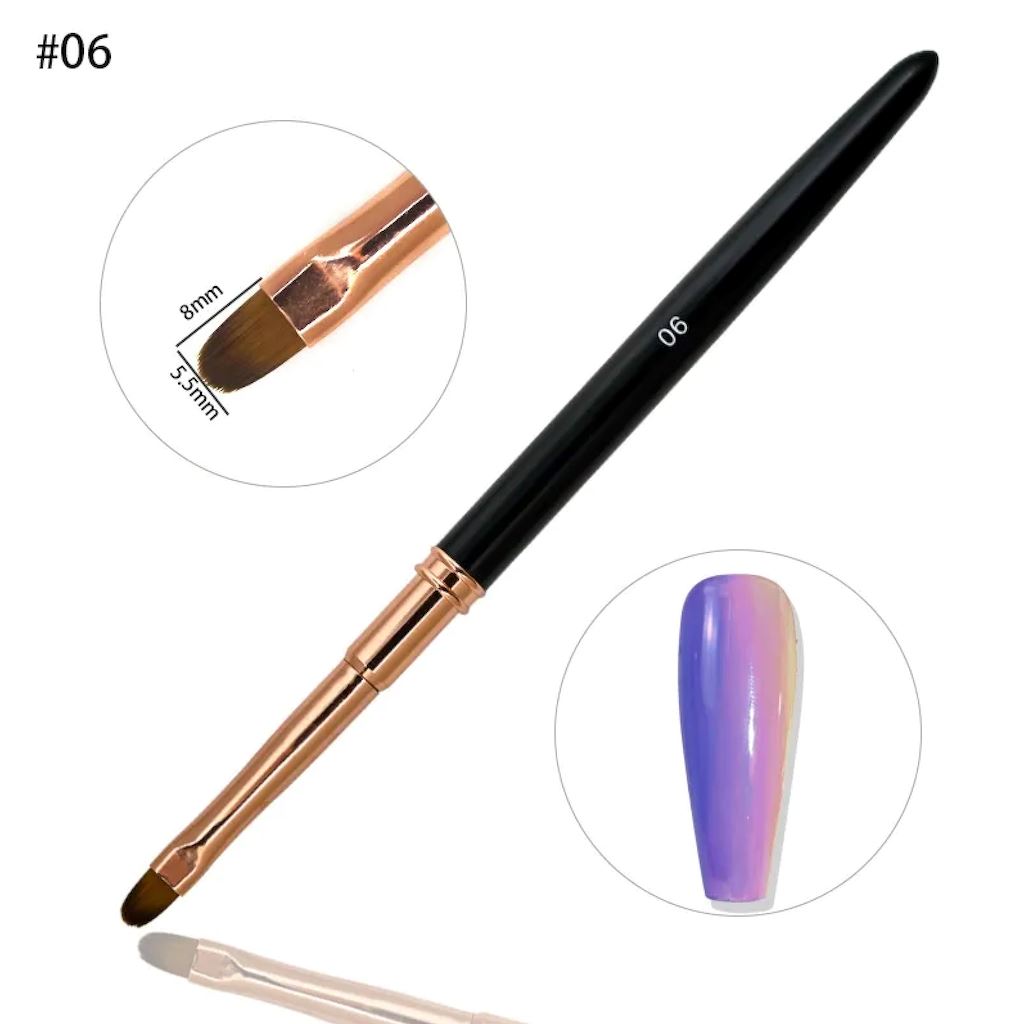 Gel Brush Black & Rose Gold With CapBrush 06