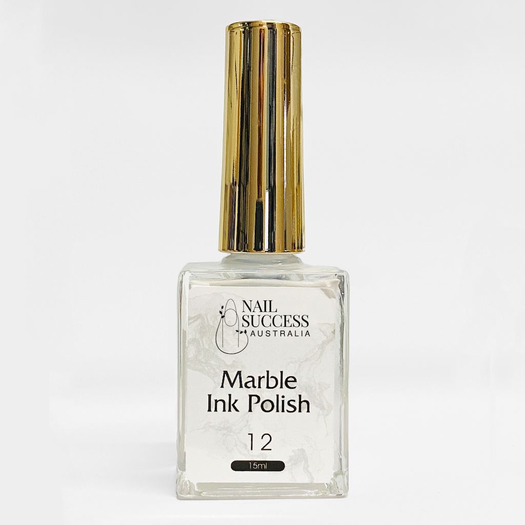 Marble Ink Polish - Nail Art Watercolour12 (White)