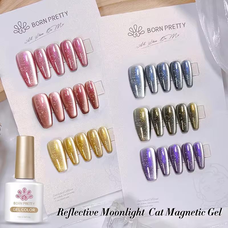 Moonlight Diamond Reflective Cat Eye Magnetic Gel Polish Born PrettyPack 6 Colours(RM01+02+03+04+05+06)