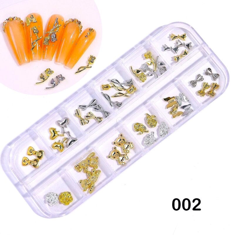 Nail Art 3D Decoration Charms Tray001-G+S