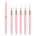 Nail Liner Brushes Ultra-Fine - Pink Set 5pcs