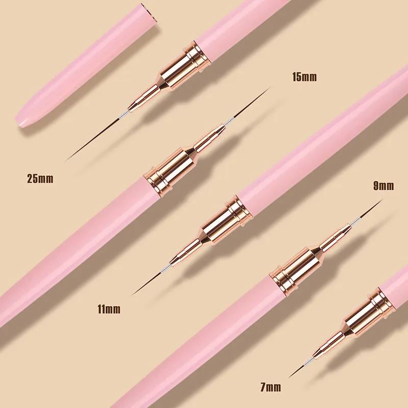 Nail Liner Brushes Ultra-Fine - Pink Set 5pcs