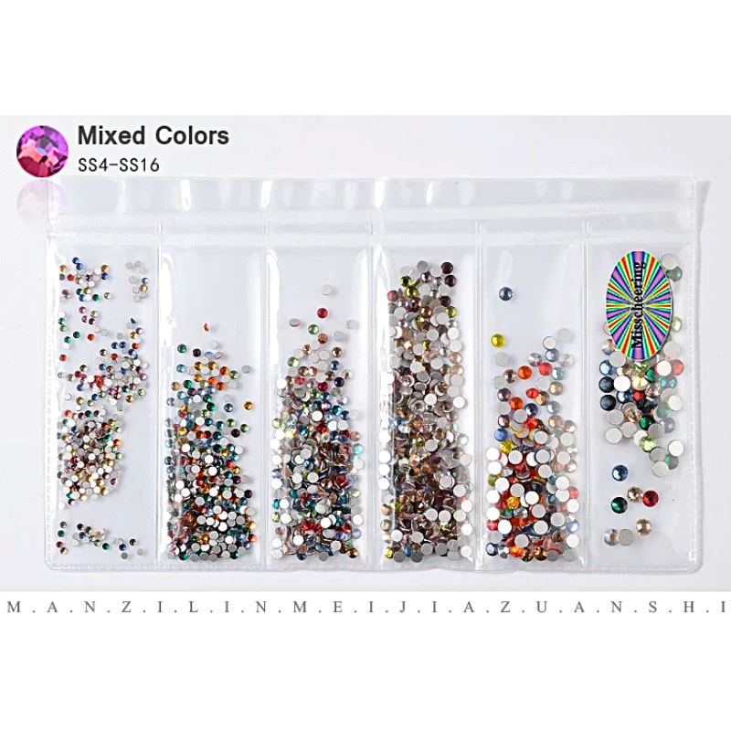 Nail Rhinestones Mixed Sizes PackNO.17 Mixed Colors