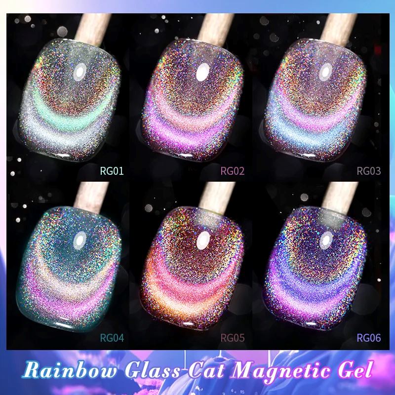 Rainbow Glass Cat Magnetic Gel Polish Born PrettyPack 6 Colours(01+02+03+04+05+06)