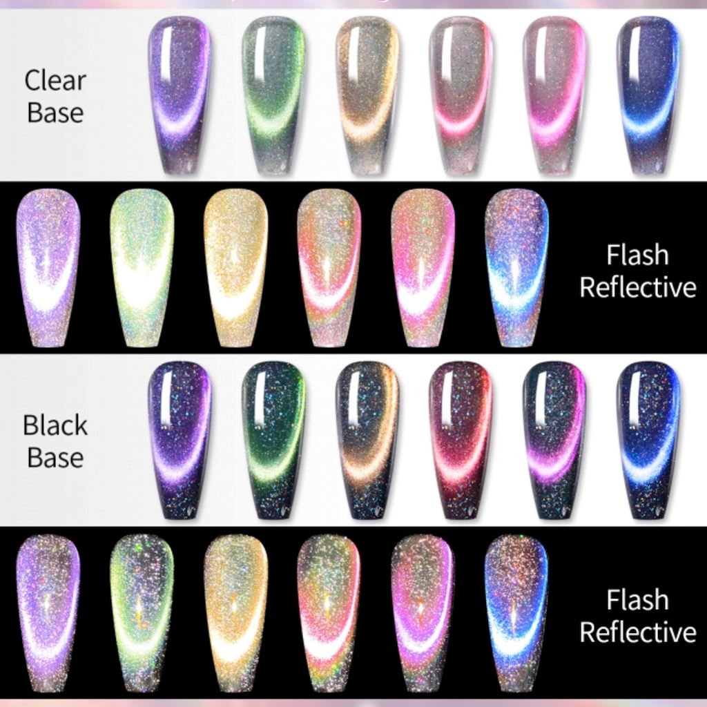 Reflective Cat Eye Gel Polish 6 Colour Set