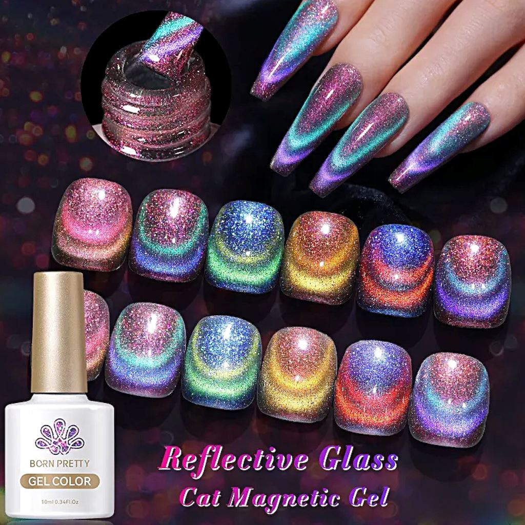 Reflective Glass Cat Magnetic Gel Polish Born Pretty