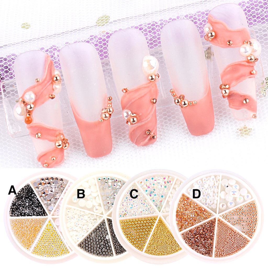 Rhinestones Pearls & Beads Nail Art Decoration Wheels