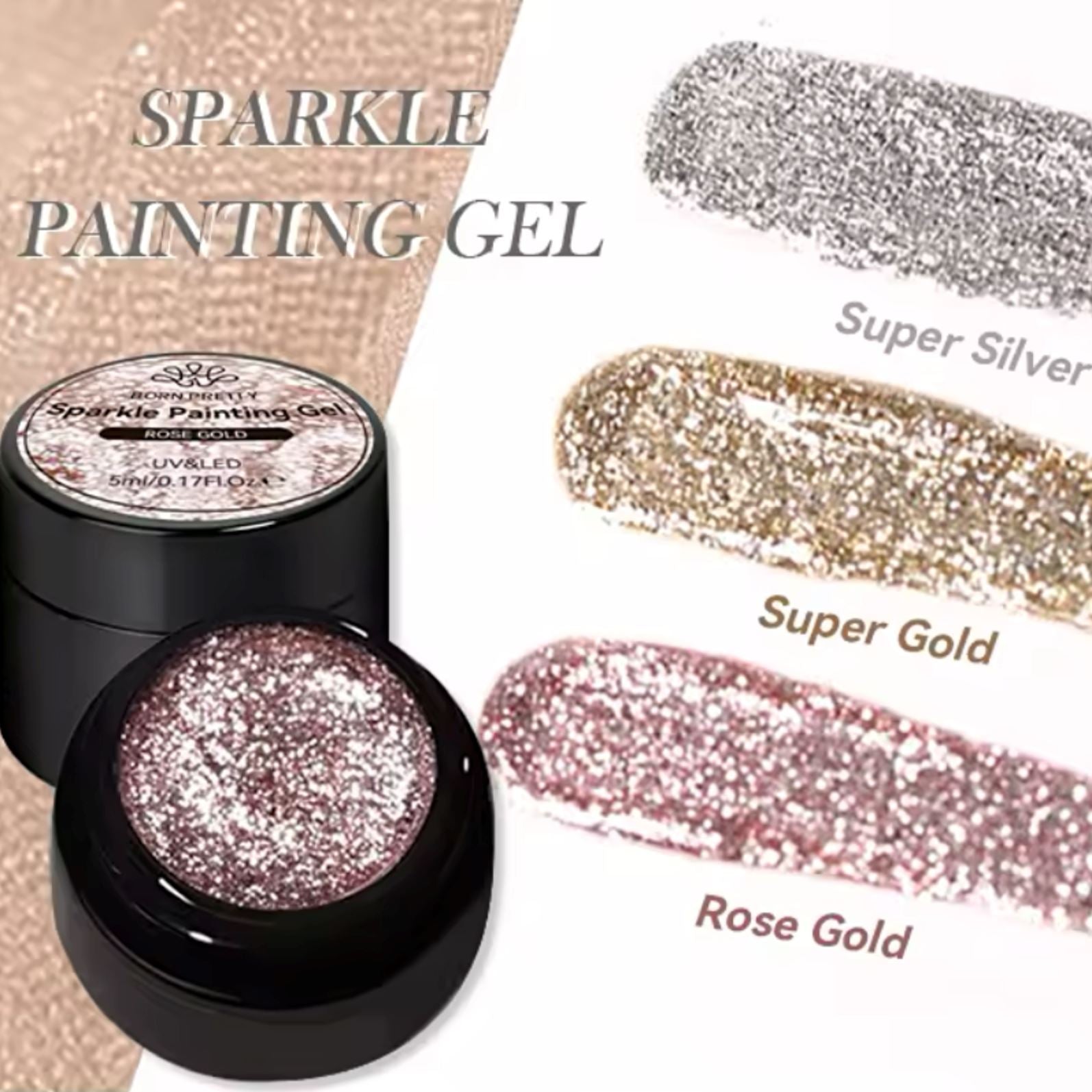 Sparkle Super Silver & Gold Painting Gel