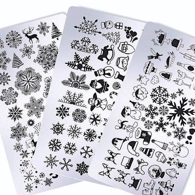 Christmas Nail Stamping Plates Xmas Snowflake Elk Santa Claus