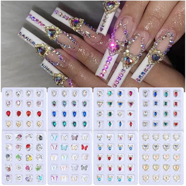 Multi-shaped Rhinestones Kit With Diamond Storage Box And Wax Pen For Nail  Art Craft - Glass Crystal Ab Nail Stones And Gems For Diy Nail Jewelry And  Designs - Temu Spain
