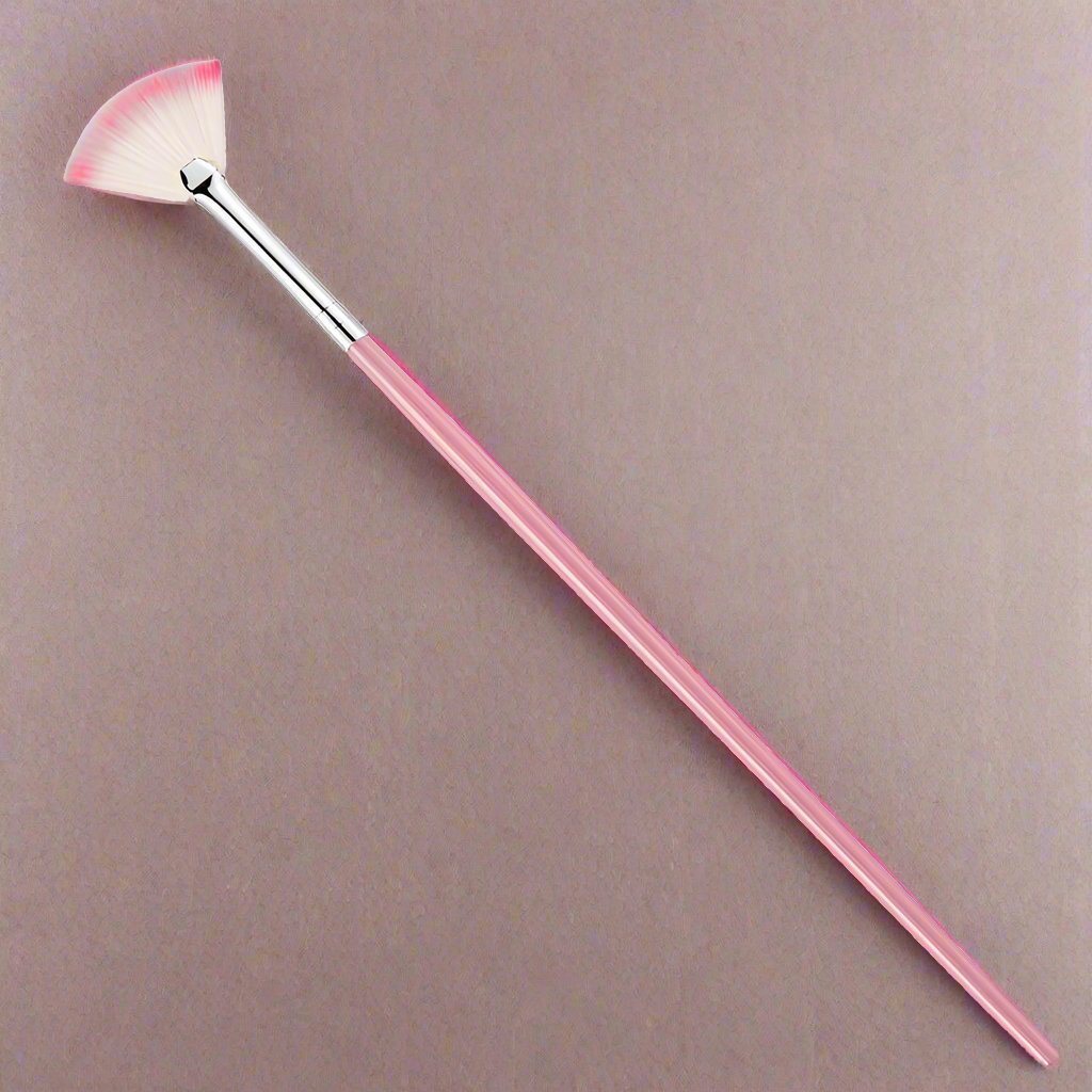 Nail Art Fan Brush Pink Handle - NSI Australia