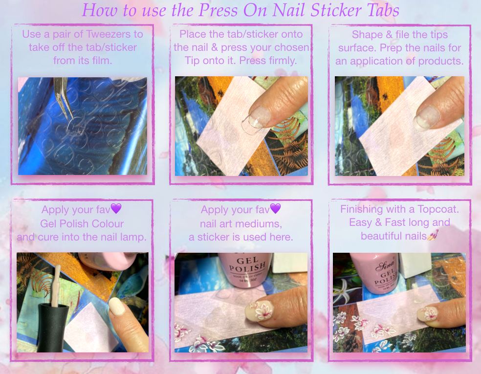 Press On Nail Sticker Tabs (Bag 24pcs) — NSI Australia